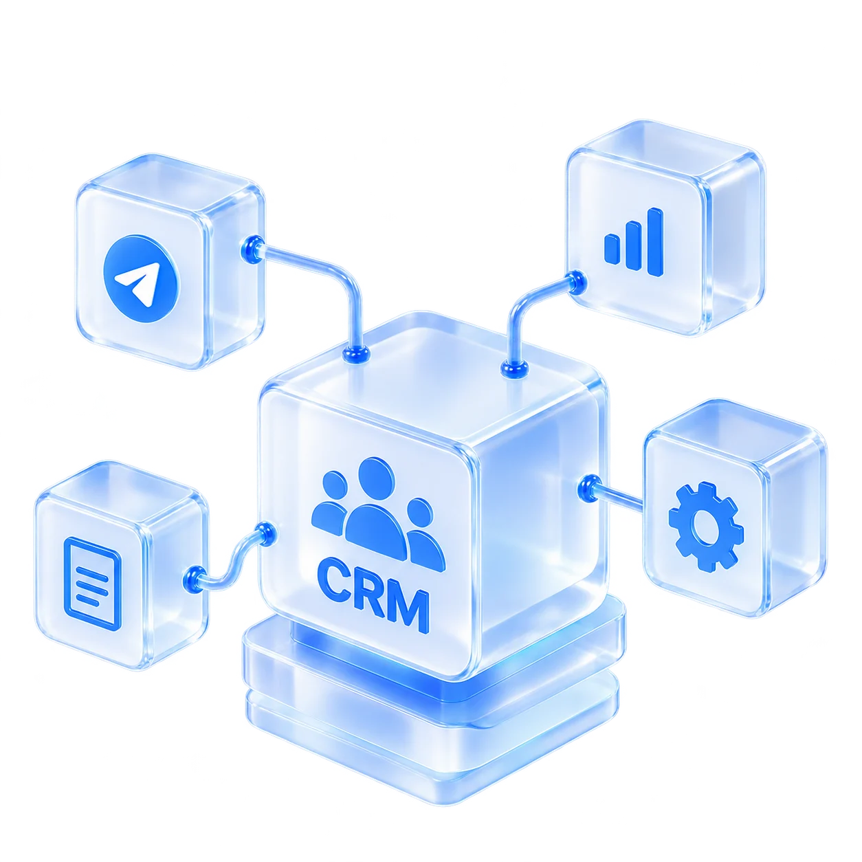 Стеклянный куб CRM с интеграциями